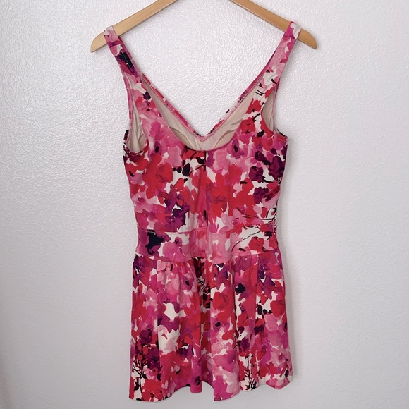 Maxine of Hollywood pink floral swim dress 14 - Picture 3 of 6
